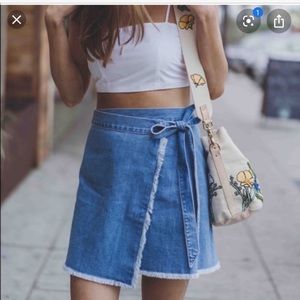 Madewell denim wrap skirt